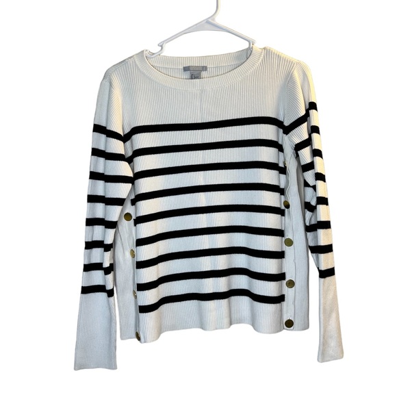 H&M Sweaters - H&M Black and White Striped Knit Sweater L